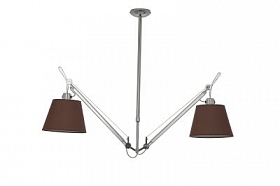 Дизайнерский потолочный светильник Tolomeo Suspension Basculante 24cm brown/chrome