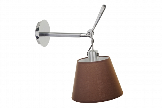 Настенный дизайнерский светильник-бра Tolomeo Parete diffusore 24cm brown/chrome
