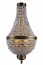 Дизайнерский настенный светильник-бра с хрусталем, бронза